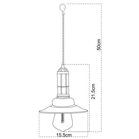 Solárne svietidlo, kov tmavý, sklo priehľadné, na zavesenie, IP44, vypínač, akumulátor AAA 150mAh 1, 3
