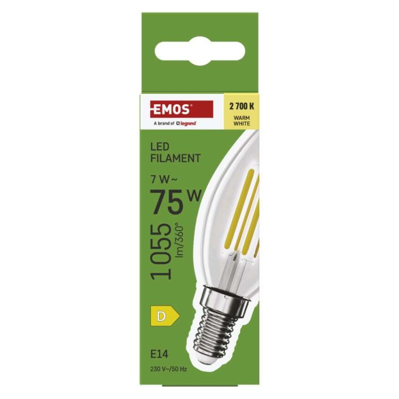 LED žiarovka Filament sviečka / E14 / 7 W (75 W) / 1055 lm / Teplá biela 4