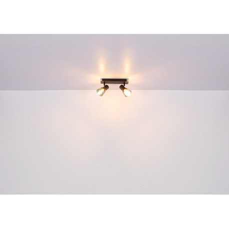 Nástenné svietidlo, drevo hnedé, kov čierny, dymové sklo, s vypínačom, ŠxV:70x140mm, H: 155mm, bez ž 19