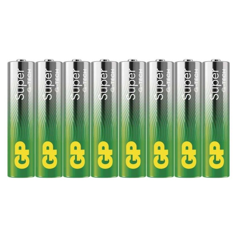 Alkalická batéria GP Super LR03 (AAA), 8 ks