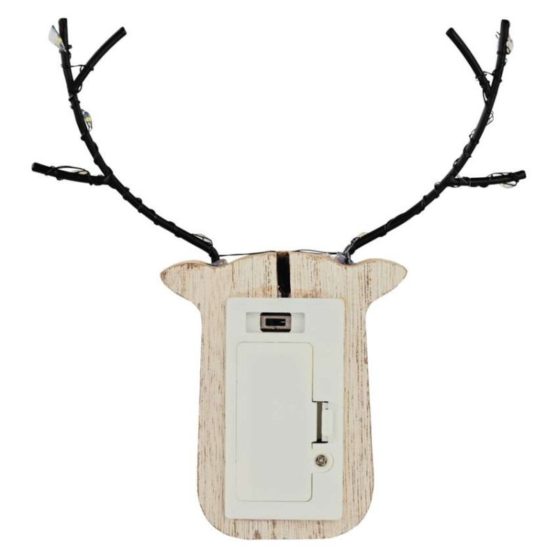 LED dekorácia drevená – sobík, 16 cm, 2x AAA, vnútorné, teplá biela, časovač, 12 ks, displ 2