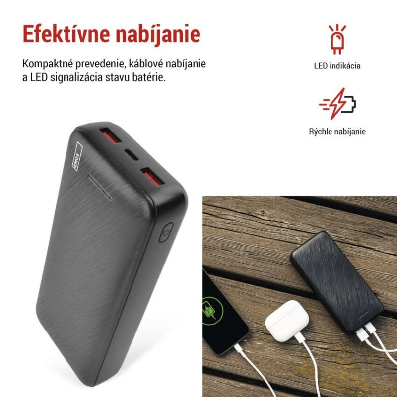 Power bank EMOS AlphaQ3, 20 000 mAh, 22,5 W, čierny 4