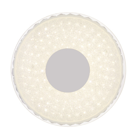 Stropné svietidlo, kov strieborný, sklo opál, plastové krištále priehľadné, Ø400, V:40, vrátane 1xLE 3