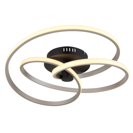 Stropné svietidlo, kov čierny, hliník nikel, plast biely, ø: 500mm, H: 160mm, vrátane LED 40W 230V,