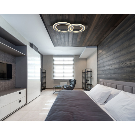 Stropné svietidlo, plast antracit, brúsený sivý kov, akryl biely, DxŠxV: 630x350x70mm, vrátane LED 4 9