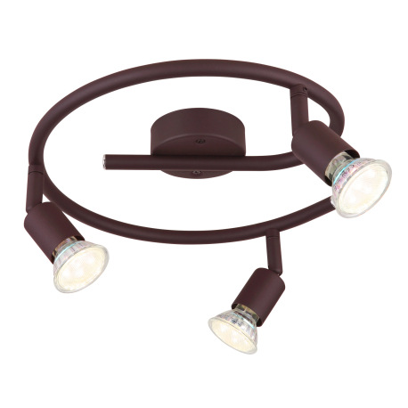 Stropné svietidlo, kov imitácia hrdze, otočné, Ø: 290, V:150, vrátane žiaroviek 3xGU10 LED 3W 230V, 10