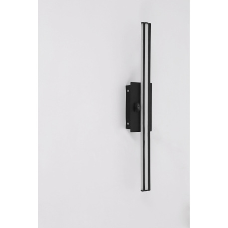 Nástenné svietidlo, kov chróm, hliník, plast opál satinovaný, IP44, vypínač, ŠxV:100x610, H:62, vrát 15