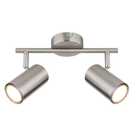 Nástenné svietidlo, kov nikel, chróm, DxŠxV: 250x100x135mm, bez žiaroviek 2x GU10, max. 25W 230V 8