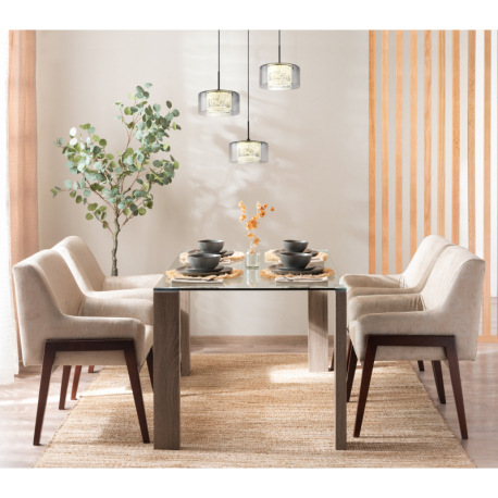 Závesné svietidlo, čierny matný kov, dymové sklo, číry akryl, čierny PVC kábel, možnosť skrátenia vý 1