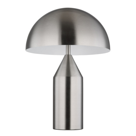 Stolové svietidlo, kov nikel matný, biely, kábel PVC čierny, kolískový vypínač na kábli, ø: 280mm, V 3
