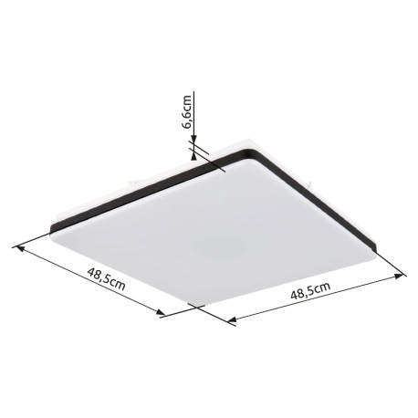 Stropné svietidlo, kov biely, plast čierny, akryl biely, stmievateľné, SmartLight, aplikácia, pamäť, 13