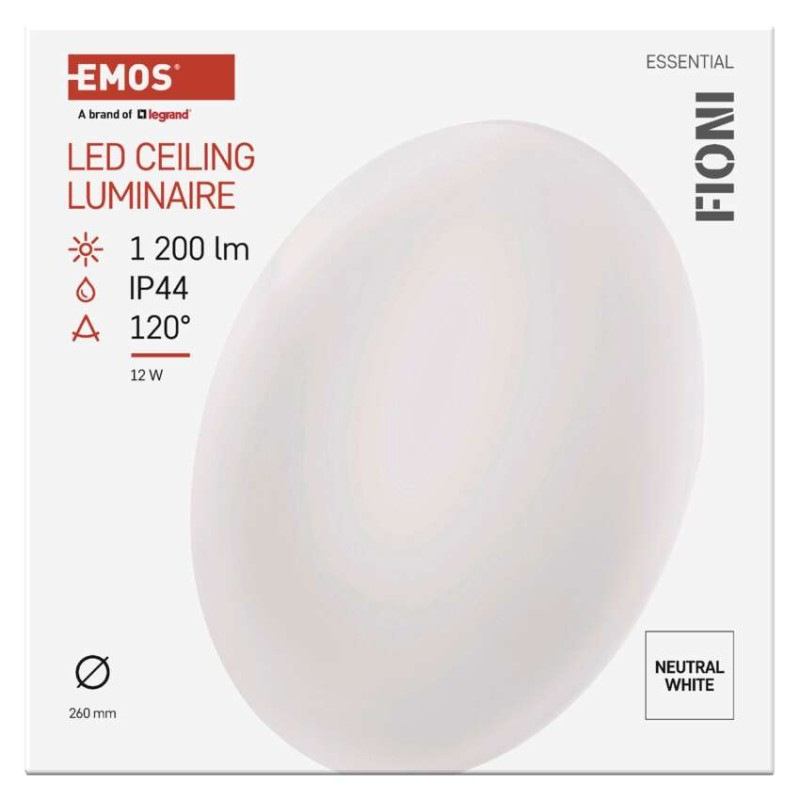 LED prisadené svietidlo FIONI, kruhové biele 12W, IP44, Neutrálna biela 7