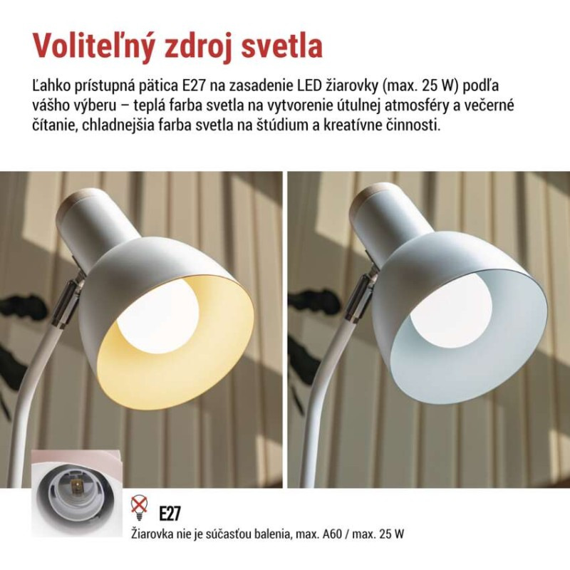 Stolná lampa POPPY, biela 5