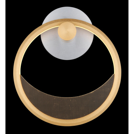 Nástenné svietidlo, hliník strieborný a zlatý, akryl číry, plast biely, akryl s ozdobným dierovaním, 5