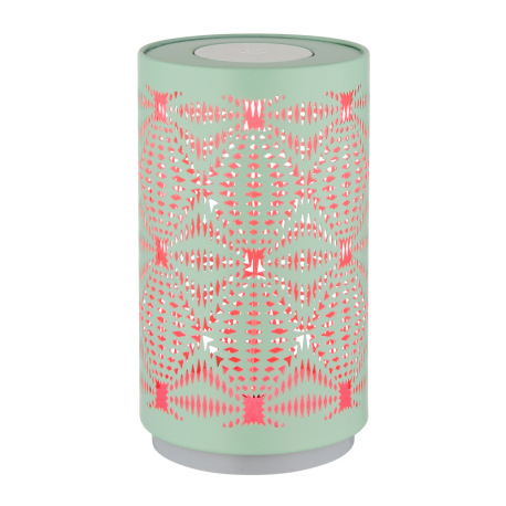 Stolná lampa, plast biely matný, kov zelená, dotykové zapnutie/vypnutie, zmena farieb RGB, fixácia f 15