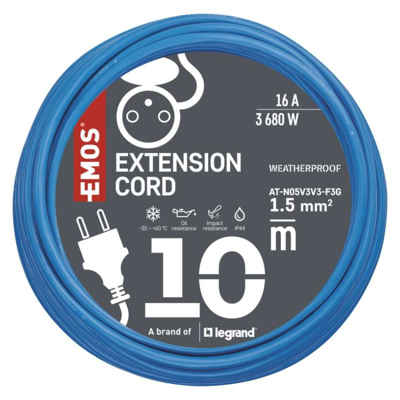 Špeciálny predlžovací kábel 10 m / 1 zásuvka / PVC / 230 V / 1,5 mm2 7