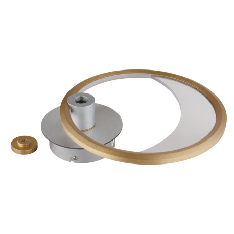 Nástenné svietidlo, hliník strieborný a zlatý, akryl číry, plast biely, akryl s ozdobným dierovaním, 15