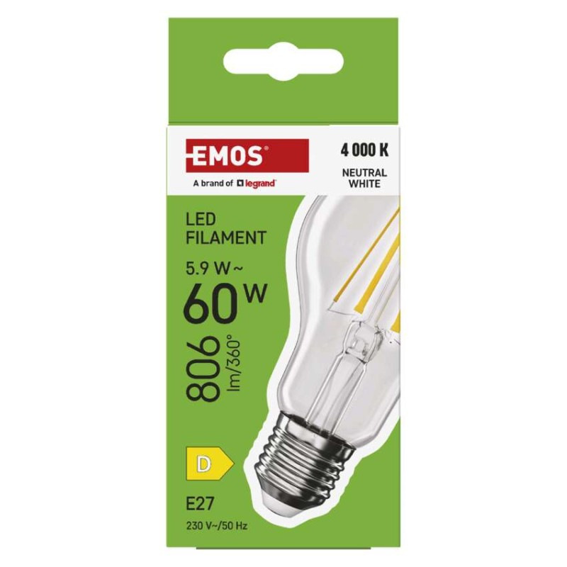 LED žiarovka Filament A60 / E27 / 5,9 W (60 W) / 806 lm / Neutrálna biela 4