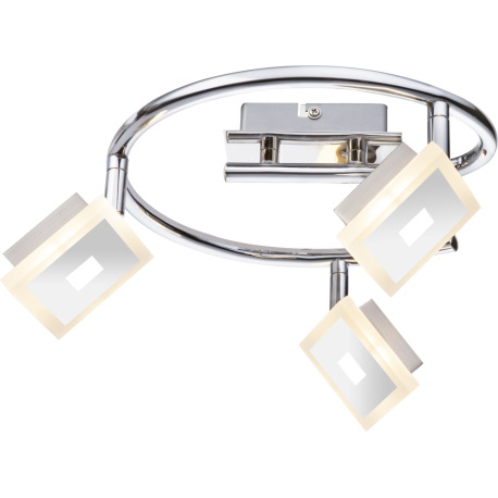 Stropné svietidlo, kov, chróm, satinovaný akryl, Ø 250, V: 155, vrátane 3xLED 5W 230V, 210lm, 3000K.