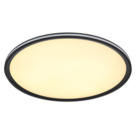 Stropné svietidlo, kov/hliník čierny matný, plast opál, niekoľko úrovní pomocou nástenného vypínača, 4