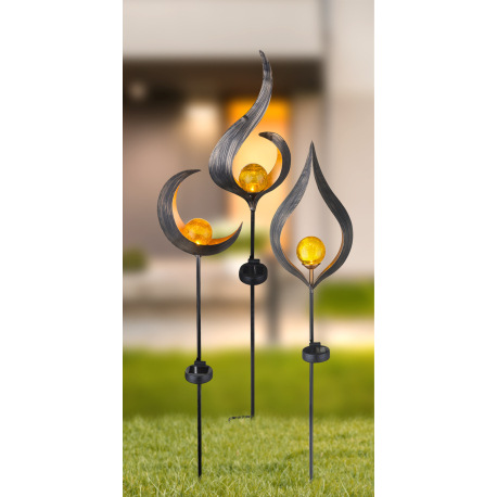 Solárne svietidlo, kov bronzový, sklo priehľadné, imitácia prasknutého skla, IP44, akumulátor AAA 60 12