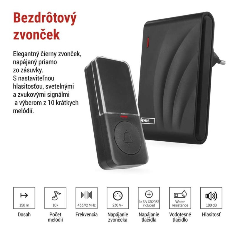 Domový bezdrôtový zvonček P5727N do zásuvky 3