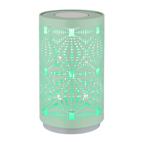 Stolná lampa, plast biely matný, kov zelená, dotykové zapnutie/vypnutie, zmena farieb RGB, fixácia f 16