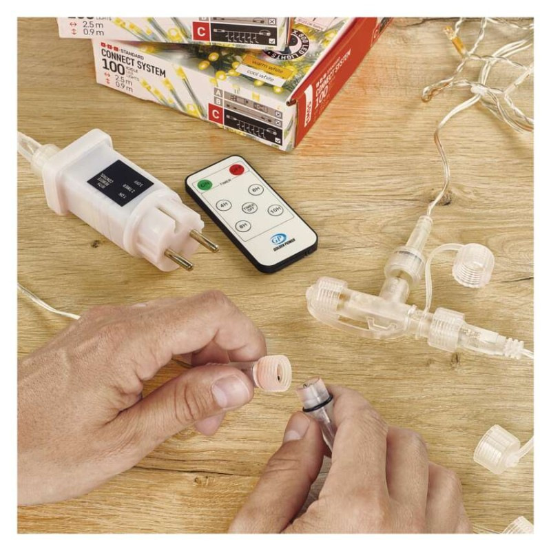 Predlžovací kábel pre spojovacie reťaze Standard čierny, 10 m, vonkajší aj vnútorný 9