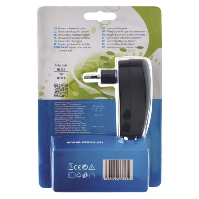 Univerzálny pulzný USB napájací zdroj 2250 mA s hrebienkom 2