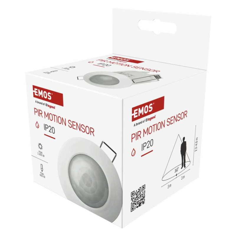 PIR senzor (pohybové čidlo) IP205 1200W, biely 5