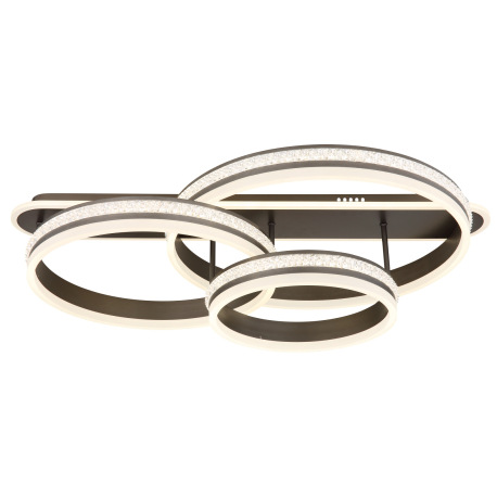 Stropné svietidlo, kov a hliník titánová farba, plastové krištále, akryl biely, stmievateľné, niekoľ 12