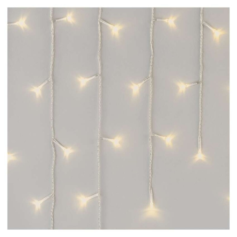 LED vianoč. cencúle, 5 m, vonkajšie aj vnútorné, teplá biela, ovládač, programy, časovač 10