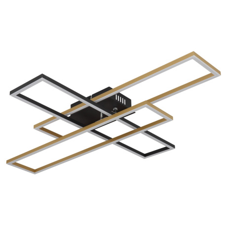 Stropné svietidlo, kov čierny, hliník čierny, hliník zlatý, plast biely, polohovateľné, DxŠxV: 800x6 3