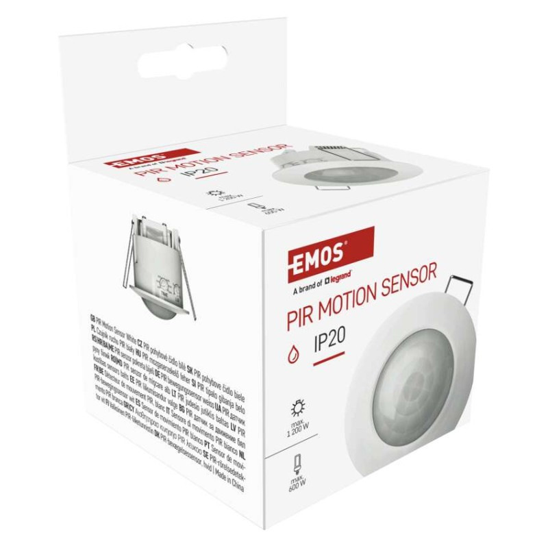 PIR senzor (pohybové čidlo) IP205 1200W, biely 6