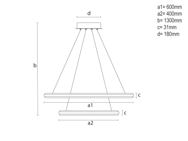 LED závesné svietidlo s diaľkovým ovládačom 90W - TA2306/W 3