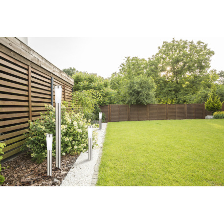 Solárne svietidlo, nerezová oceľ, plast biely, IP44, akumulátor AA 600mAh 1,2V, Ø75, V:560, vrátane 4