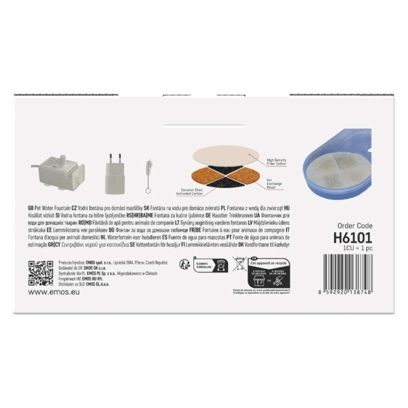 Vodná fontána Pet Care, 2,6 l, sivá 12