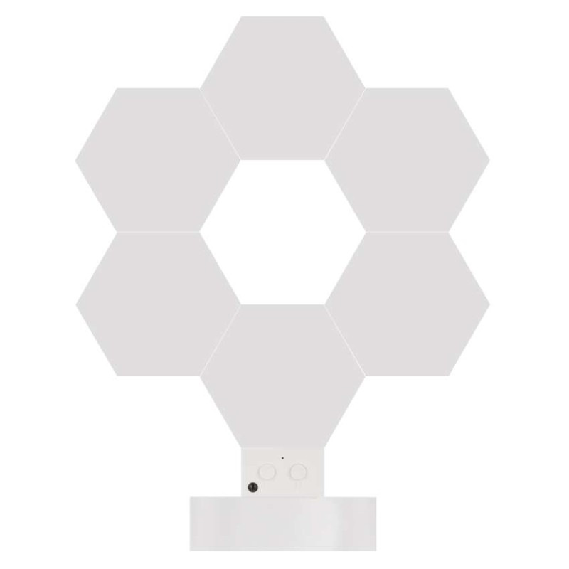 GoSmart LED stolná lampa Hexagon biela, 6 častí, RGBIC stmievateľná, WiFi 6