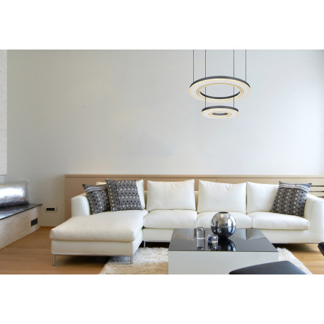 Závesné svietidlo kov čierna, biela, akryl biely, stmievateľné, pamäťová funkcia, nočné svetlo, možn 1