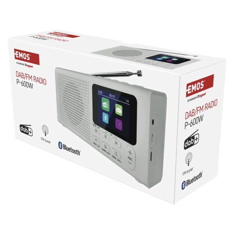 Prenosné rádio s Bluetooth P-600W, DAB / DAB+ / FM, biele 14