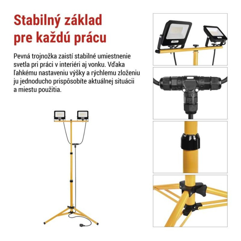 LED reflektor GLARO, 2×30W + trojnožka, neutrálna biela 6