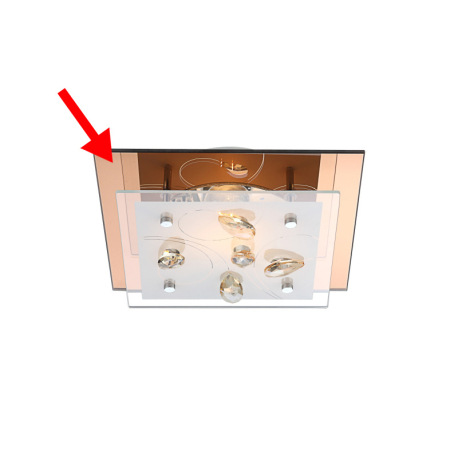 Náhradné sklo pre 40412, zrkadlové, 24x24cm