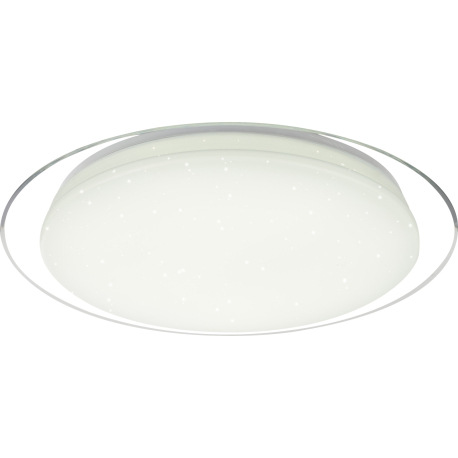 Stropné svietidlo, kov biely, plast satinovaný, plast priehľadný, trblietavý efekt, stmievateľná, di 10