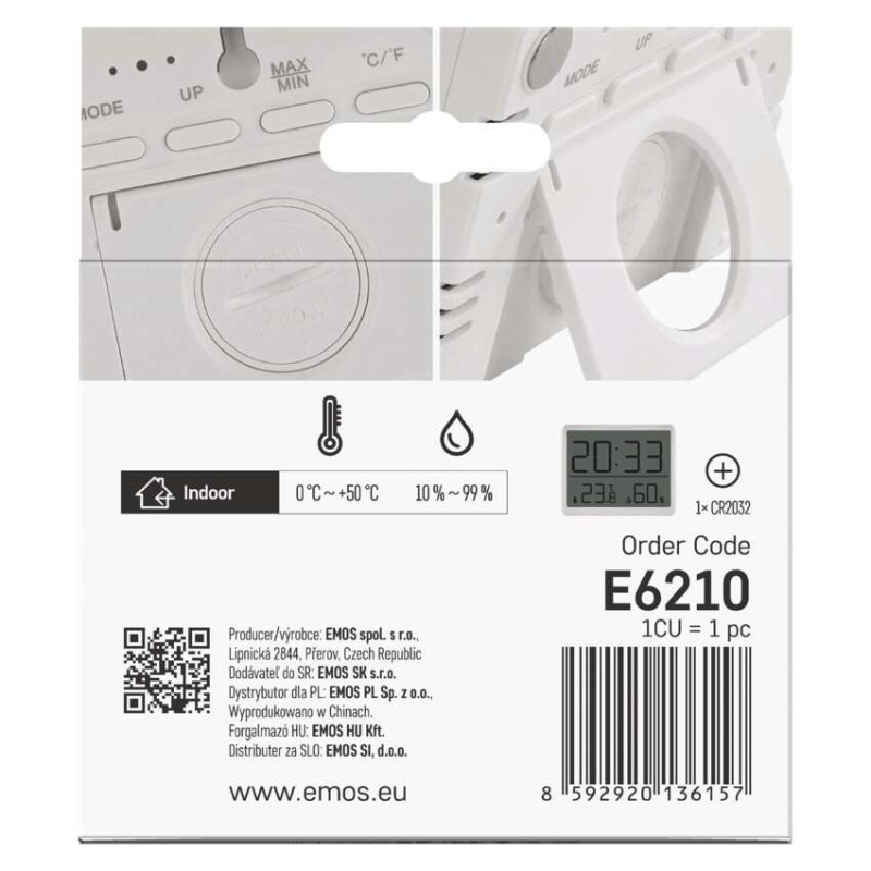 Digitálny teplomer s vlhkomerom E6210 8