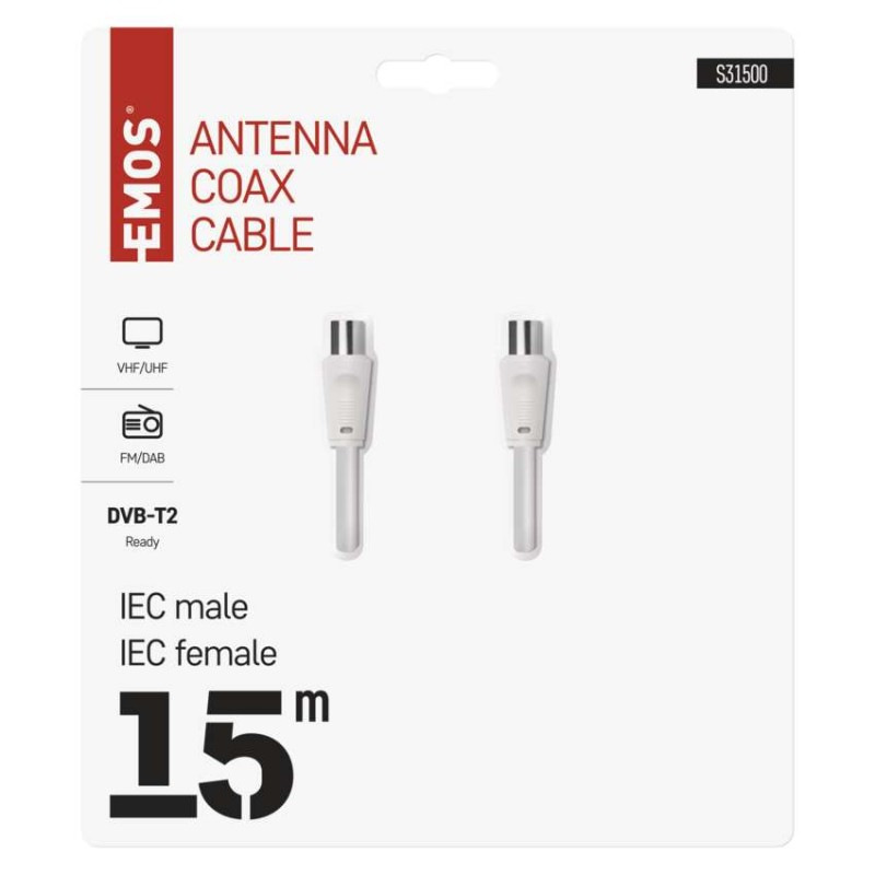 Anténny koaxiálny kábel tienený 15m – rovná vidlica 1