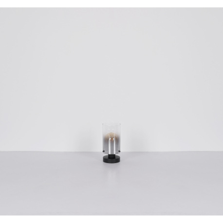 Závesné svietidlo, kov čierny, sklo dymové, priehľadné, kábel PVC čierny, možnosť skrátenia výšky, ø 15