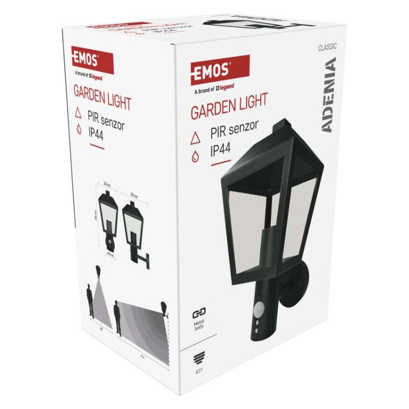 Záhradné nástenné svietidlo ADENIA, senzor súmraku, 19,8 x 15 x 29,8 cm, 1 x E27, 15 W 14