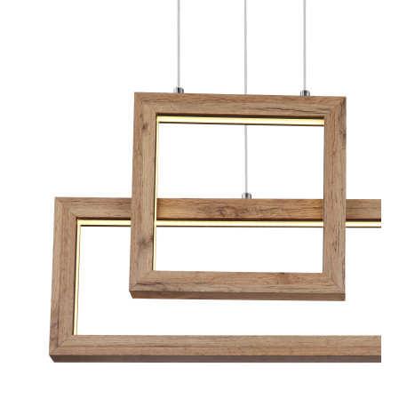 Závesné svietidlo kov čierny matný, MDF imitácia dreva, plast biely, kábel PVC čierny, výškovo nasta 4