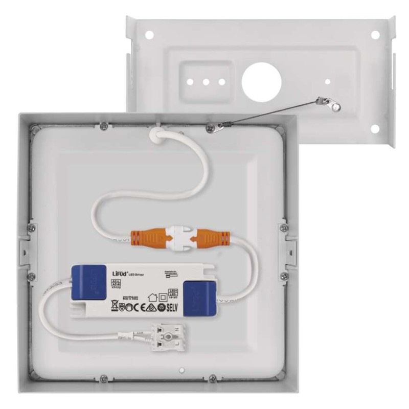 LED prisadené svietidlo, štvorec, biele, 12,5W,Neutrálna biela 10