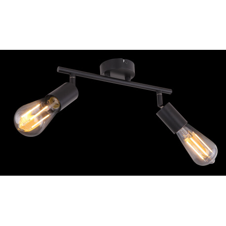 Nástenné svietidlo, kov čierny, bez tienidla, DxŠxV: 300x80x155, bez žiaroviek 2xE27, max. 60W 230V 8